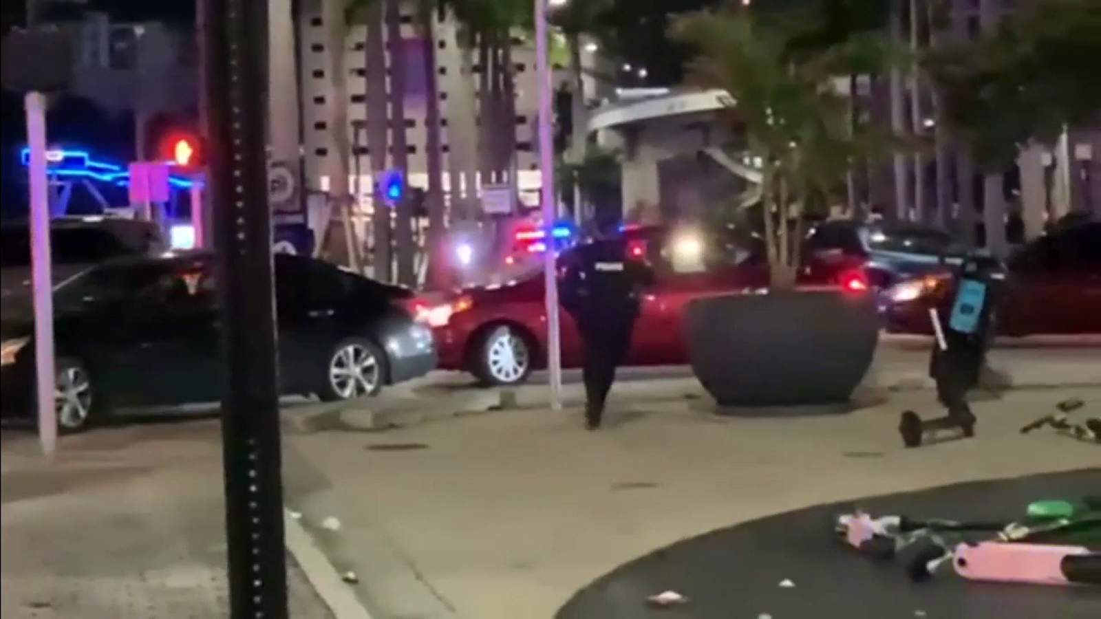 Chaotic scene near Miami Bay in Biscayne after the shooting started