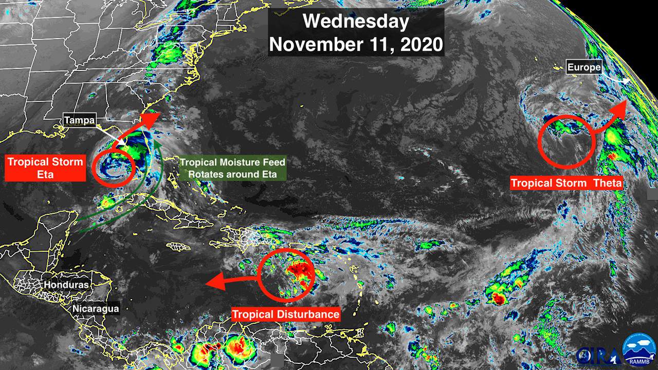 Hurricane Eta to menace west Florida while Iota is likely to form in the Caribbean