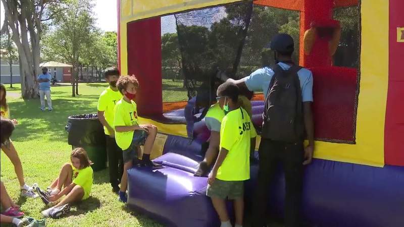 Children and families attend back-to-school event in Little Haiti