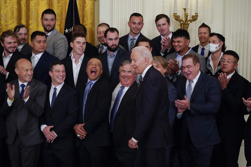 Biden hosts baseball champion Dodgers at White House