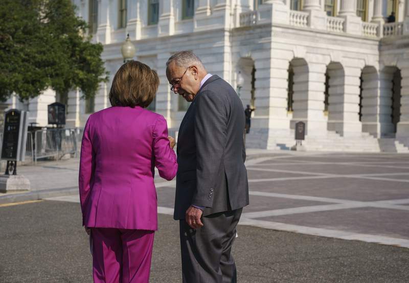 Pelosi, Schumer huddle with Biden on voting legislation