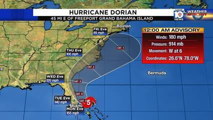 Hurricane Dorian Pummels Eastern Grand Bahama Island