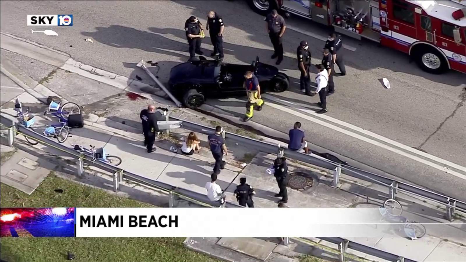 Crash involving vehicle and several bicyclists closed MacArthur Causeway for several hours