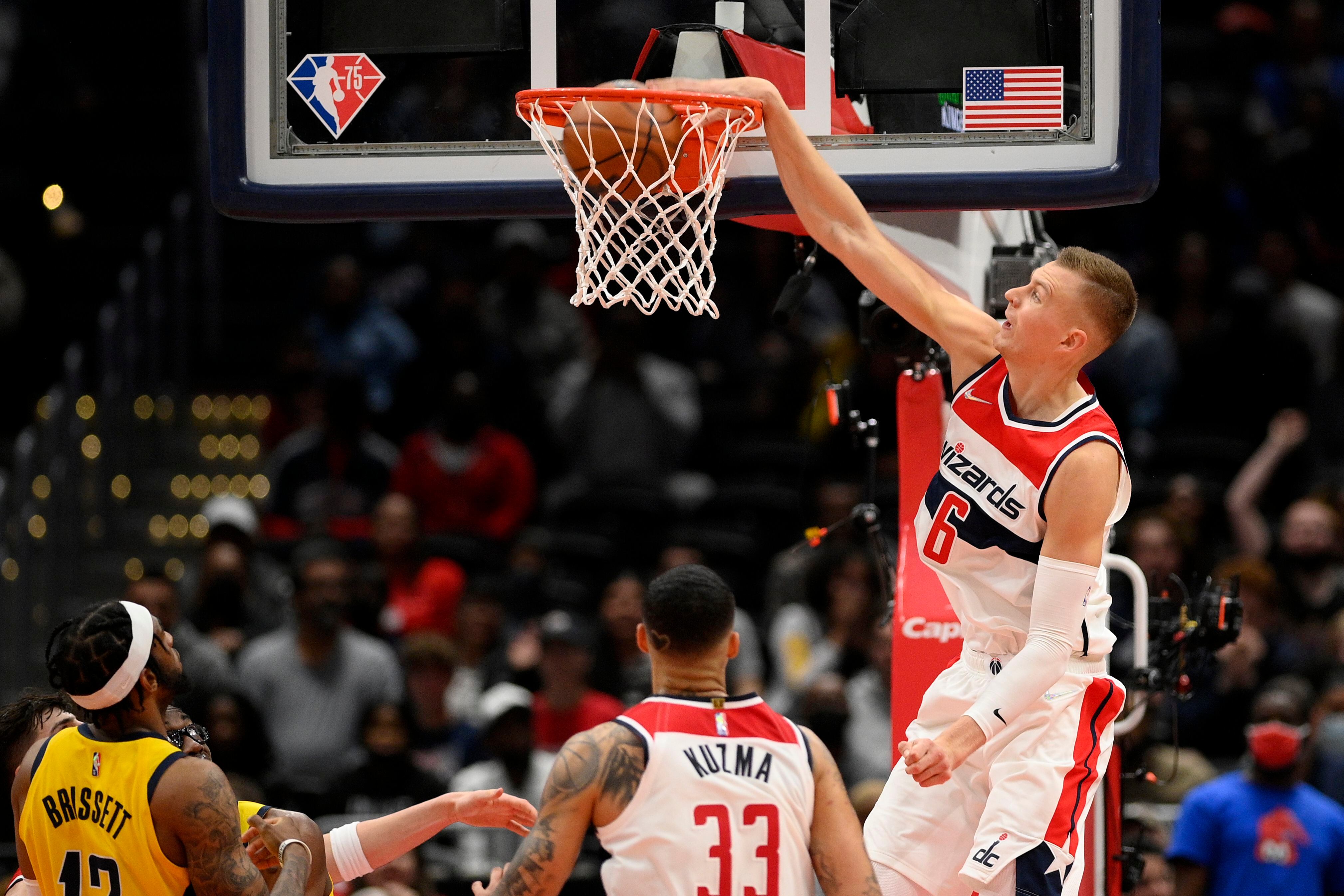 Kristaps Porzingis' Makes His Wizards Debut in Win Over the Pacers