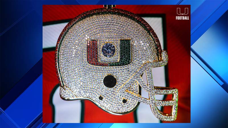 Hurricanes’ Turnover Chain 5.0 resembles iconic Canes helmet, features 2,754 sapphires