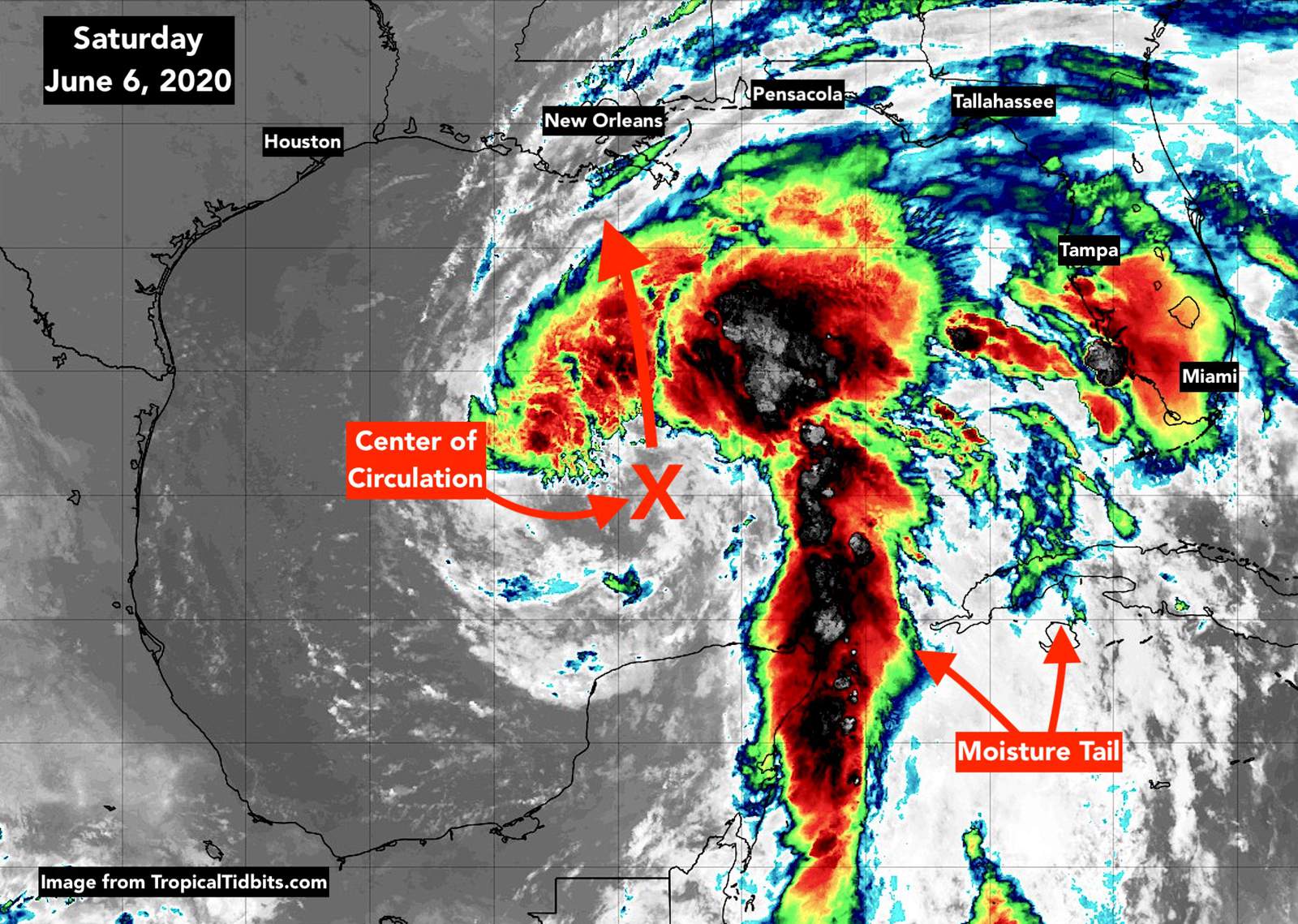 Cristobal on a beeline for the Gulf Coast, most effects stay away from South Florida