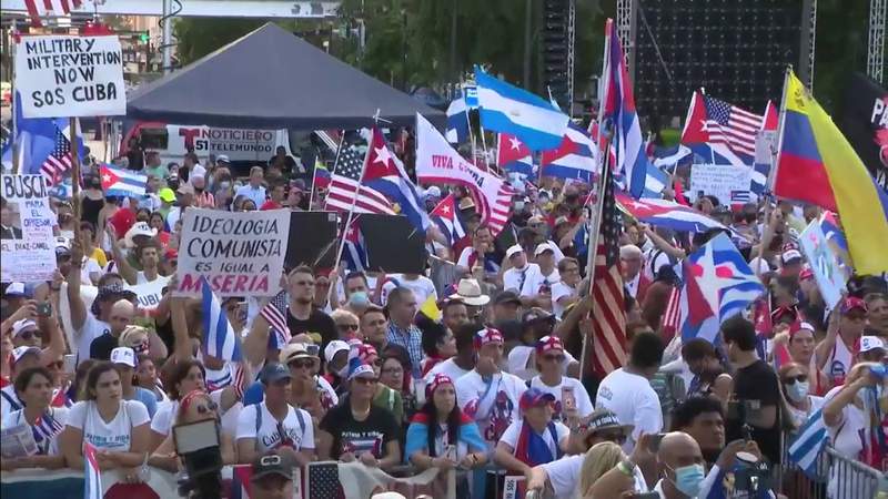 Large freedom rally at Bayfront Park not only for Cuba, but also Venezuela and Nicaragua