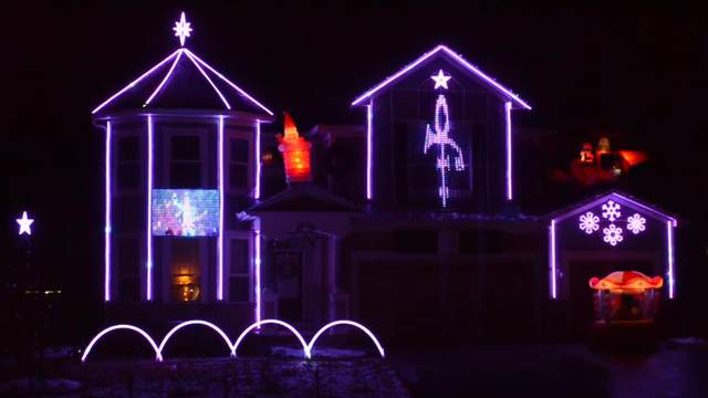 Prince Tribute In Christmas Lights Set To Purple Rain