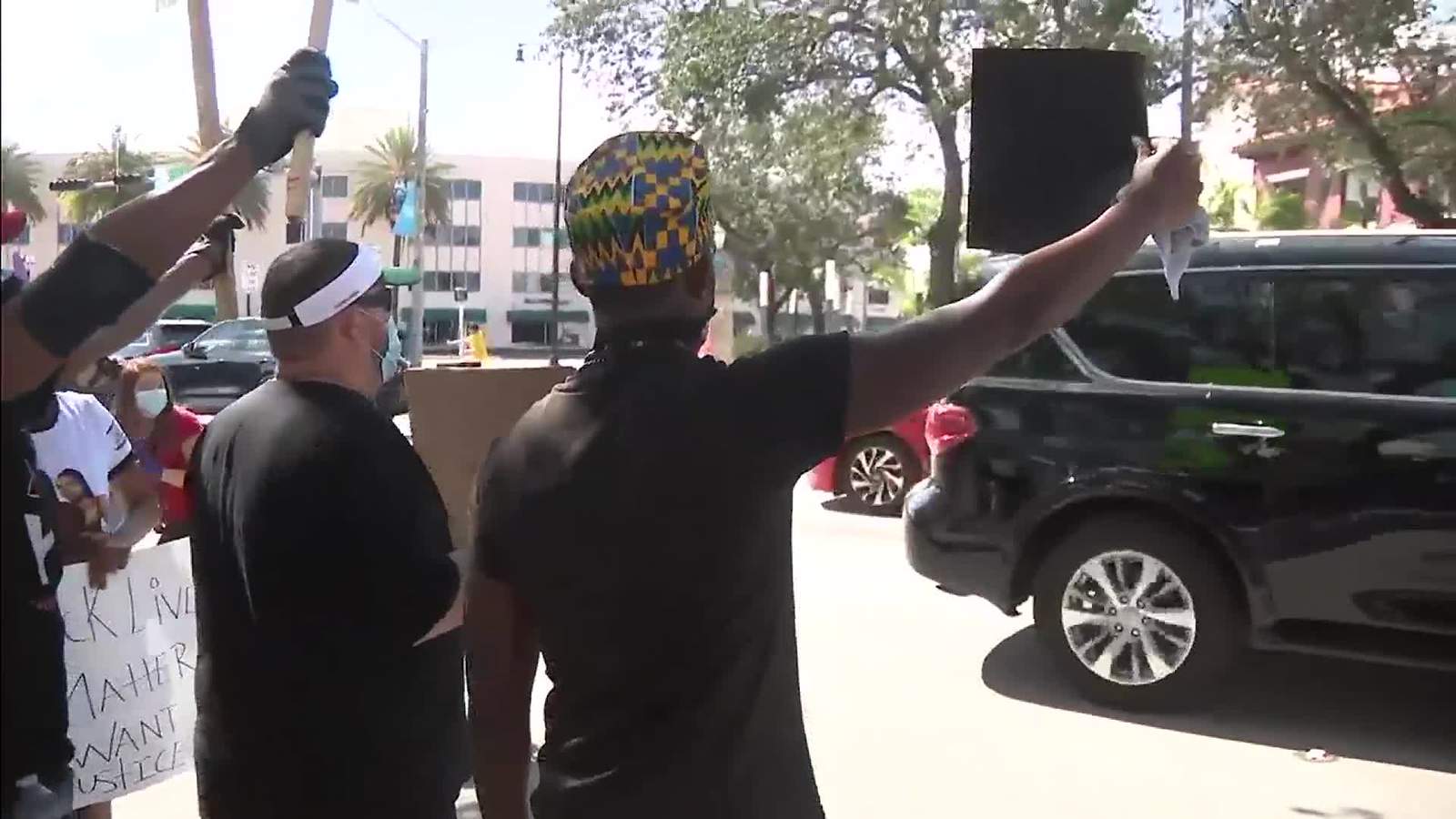 Peaceful Coral Gables protest against police brutality ends with prayer