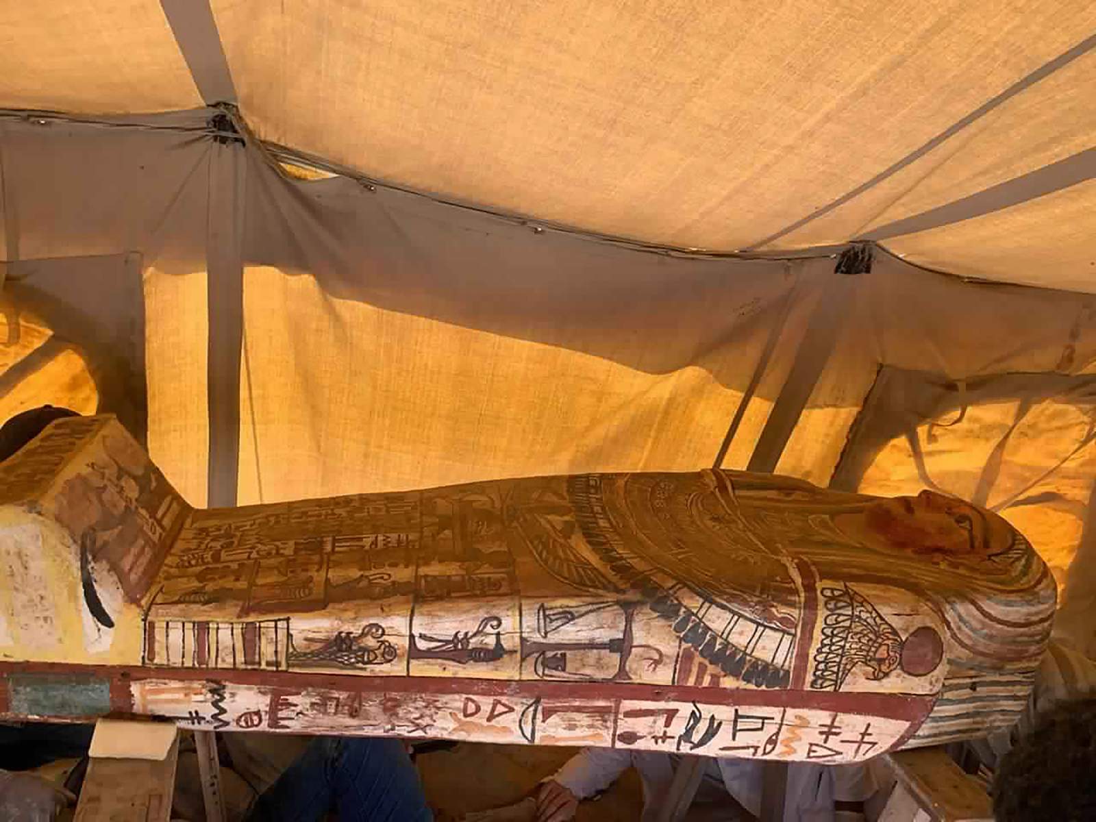 Archaeologists unearth 27 coffins at Egypt's Saqqara pyramid