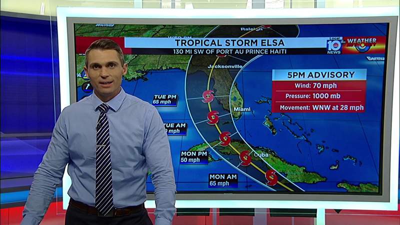 Tropical Storm Watch issued for Florida Keys, Elsa continues to weaken