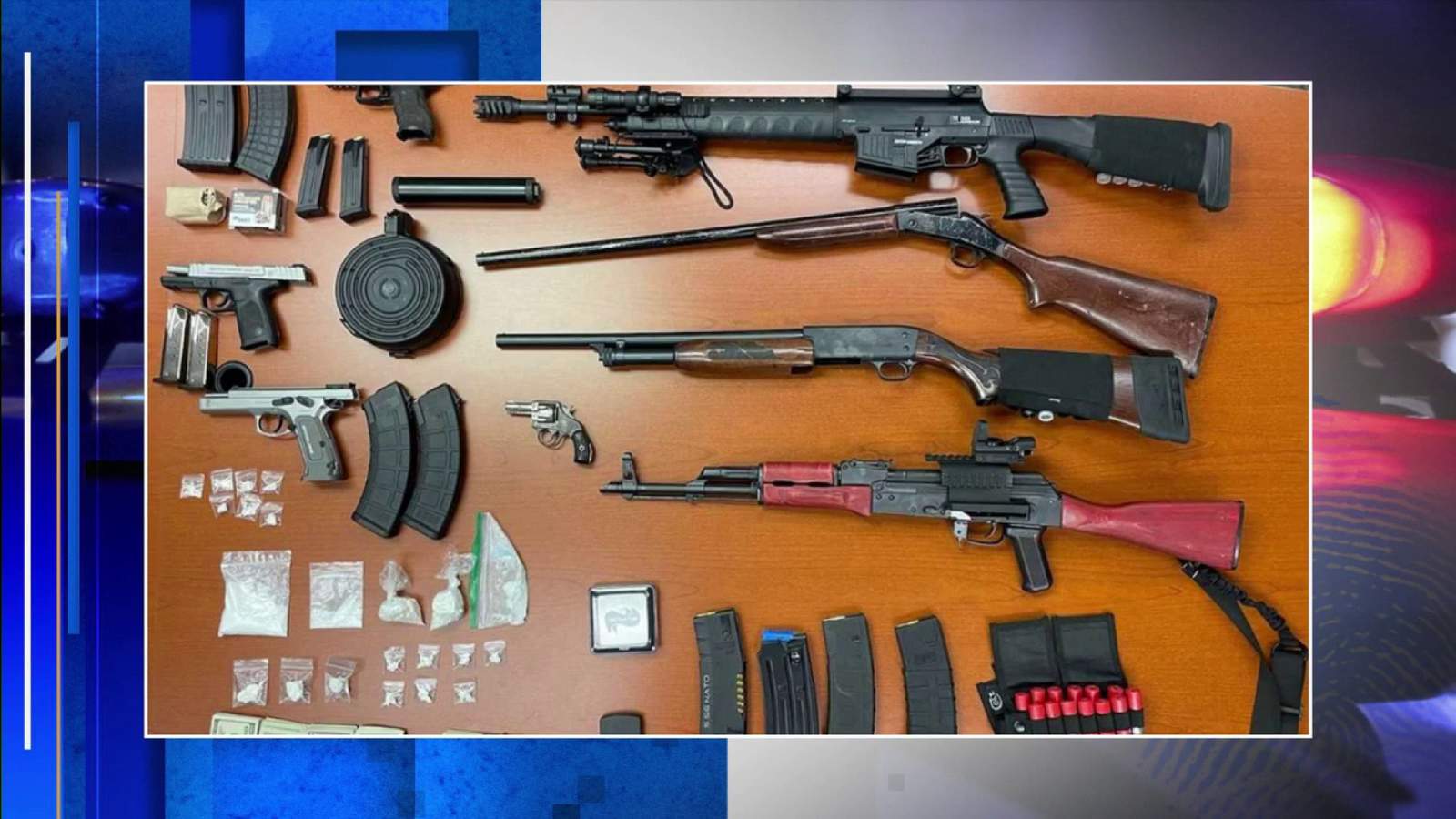 Police find several guns and drugs after traffic stop