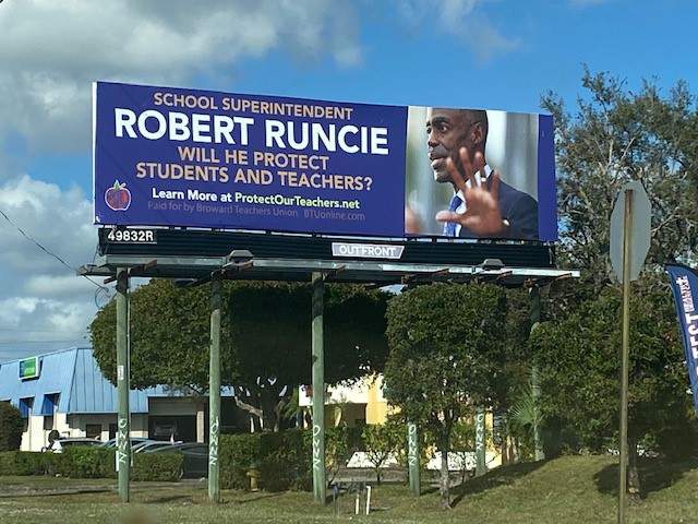 Billboards by teachers union send message about ongoing disagreement with Broward superintendent