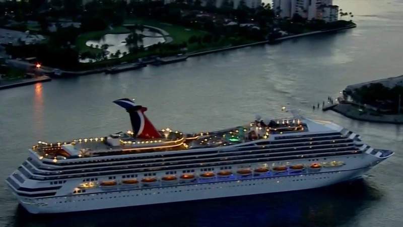 Carnival cruise ship docking in Mobile for vaccinations