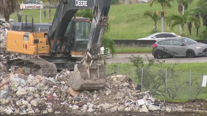Rubble from Surfside condo brought to grassy field in Miami-Dade