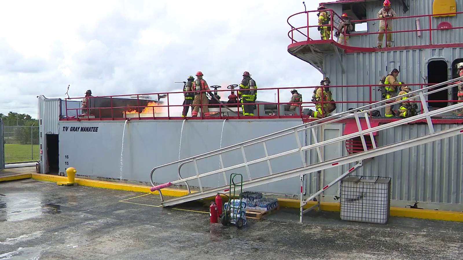 Firefighters from multiple agencies train for fires at sea in Port Everglades