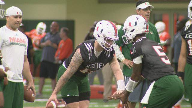Hurricanes Kick Off Spring Football For First Time Under Diaz