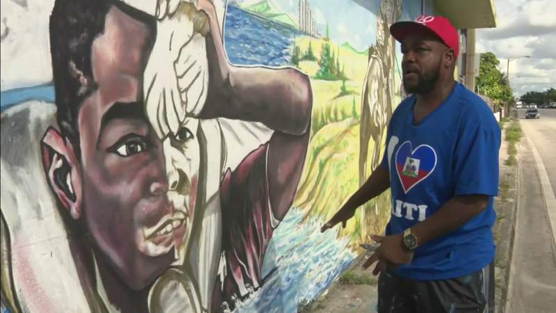Mural in Little Haiti allowing artist to express anguish for Haitian people through his work