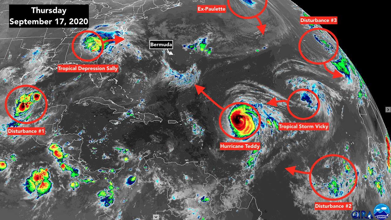 Imagen de satélite del 17 de septiembre de los trópicos.
