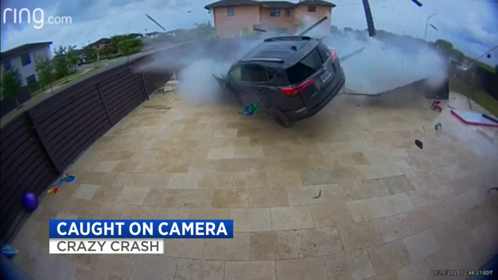 Cloudy day might have saved children’s lives, father says after car flies over pool