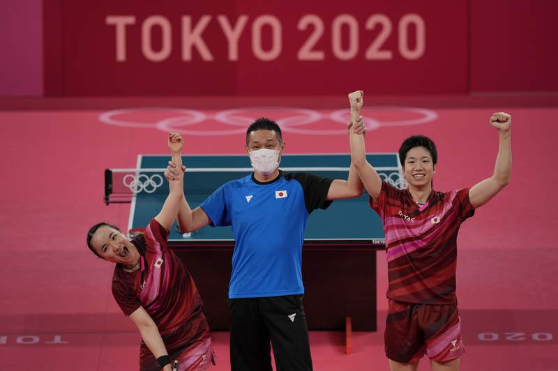 Olympics Latest: Japan upsets China in table tennis