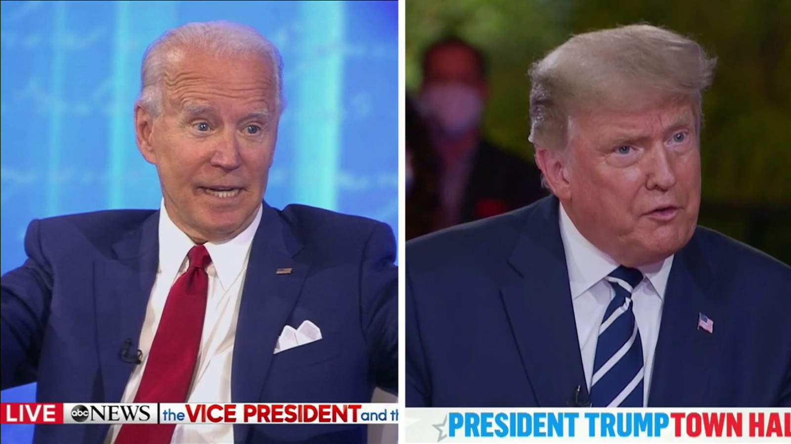 Dueling Trump-Biden town halls aim to help voters prepare for election