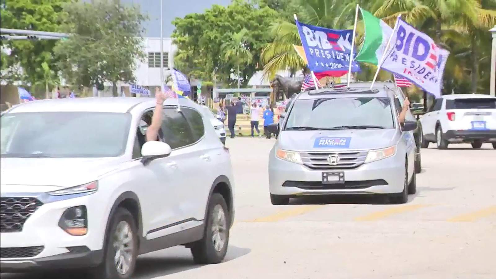 Biden-Harris supporters from Miami spend Sunday at Tropical Park