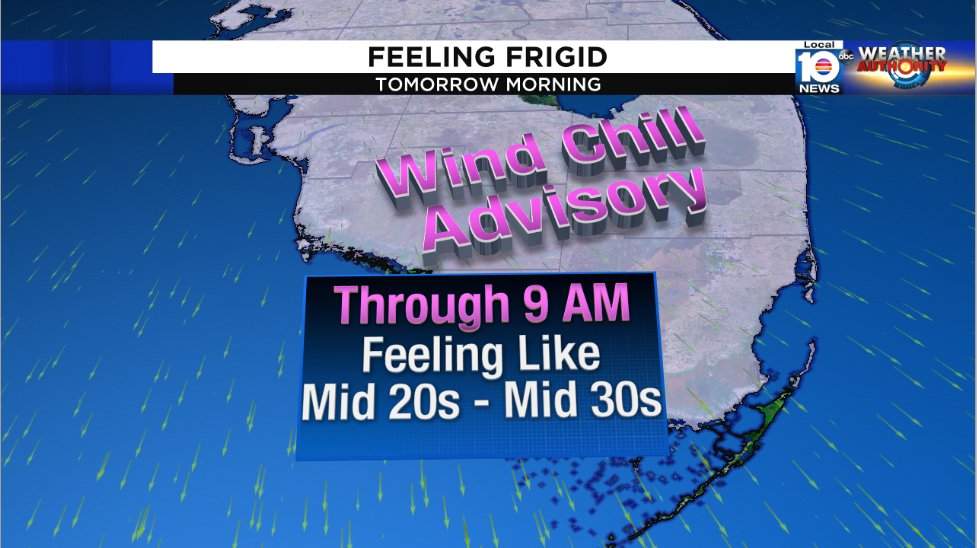 Rare Wind Chill Advisory Issued For South Florida