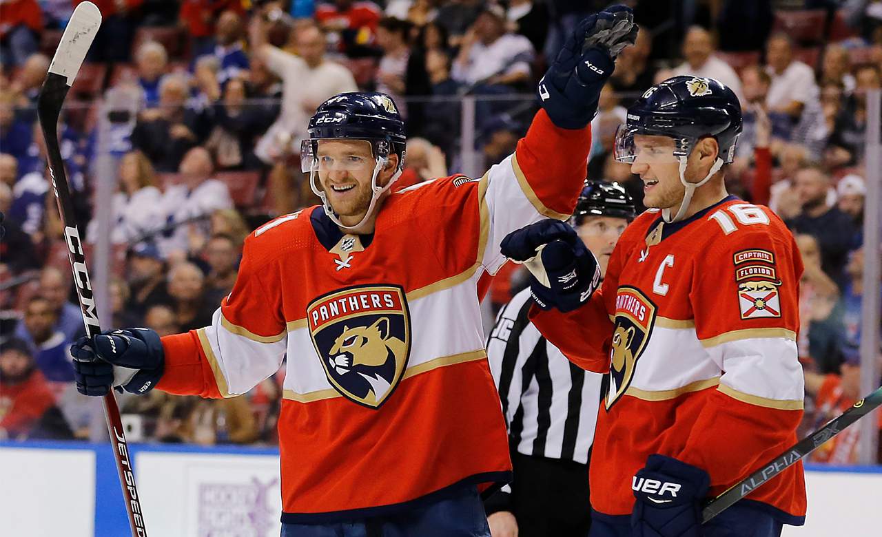 With Evgenii Dadonov gone, who skates on Panthers top line with Sasha Barkov and Jonathan Huberdeau?