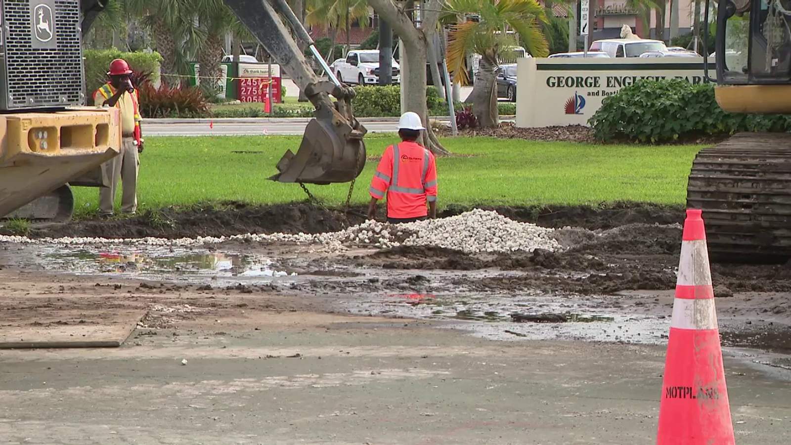Progress made repairing ruptured sewer main in Fort Lauderdale 