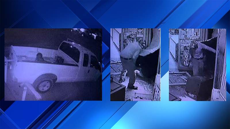 Brazen burglar uses pickup truck to rip ATM out of convenience store