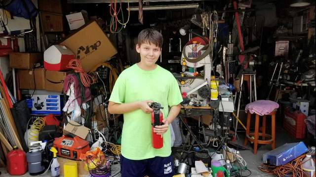 13-year-old boy saves family's home from fire in Weston