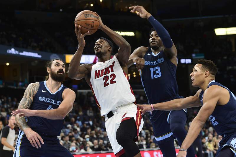 Butler has 27, Heat make 21 3s and route Grizzlies 129-103