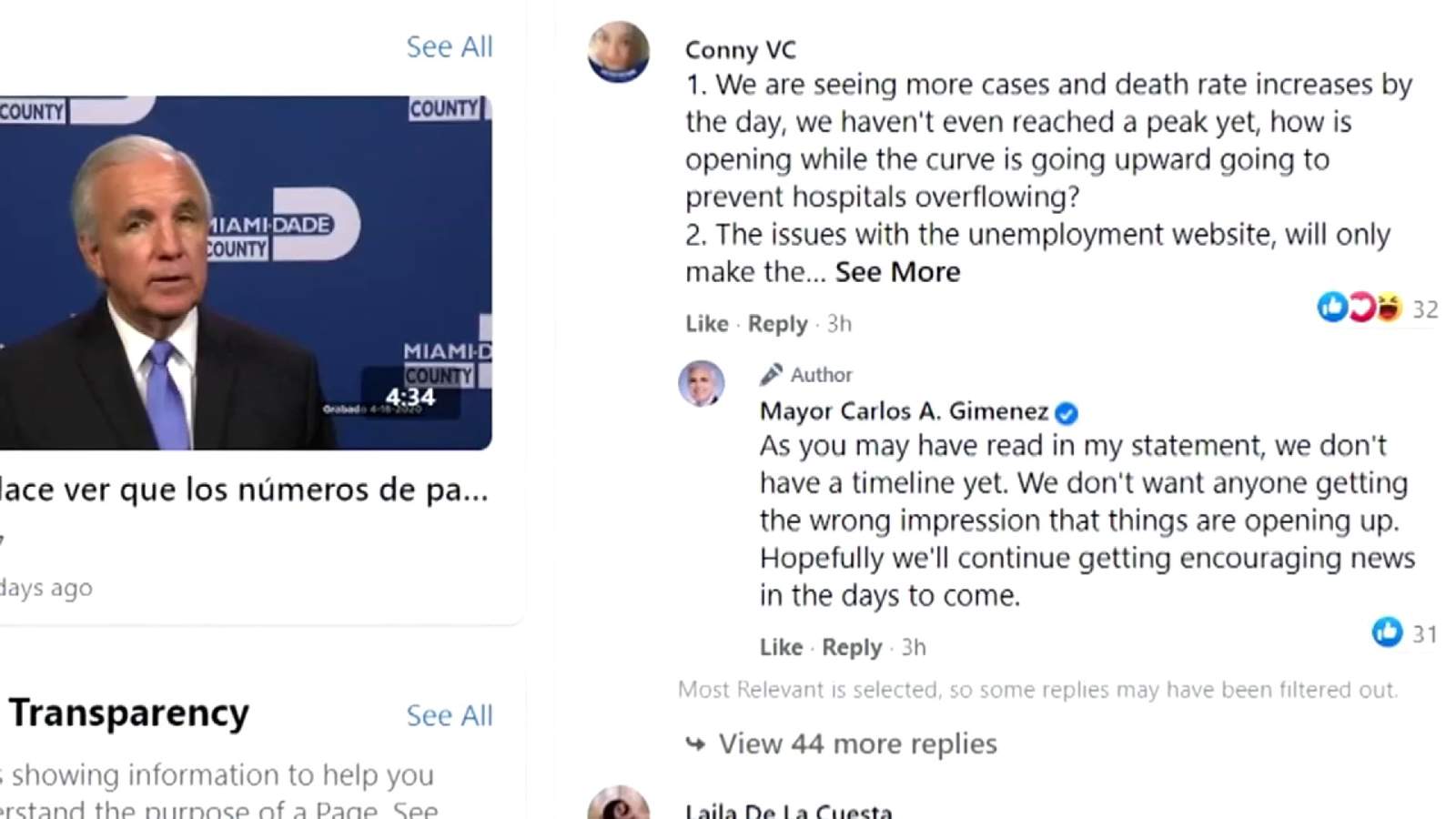 Miami-Dade mayor taking input on social media from residents about re-opening