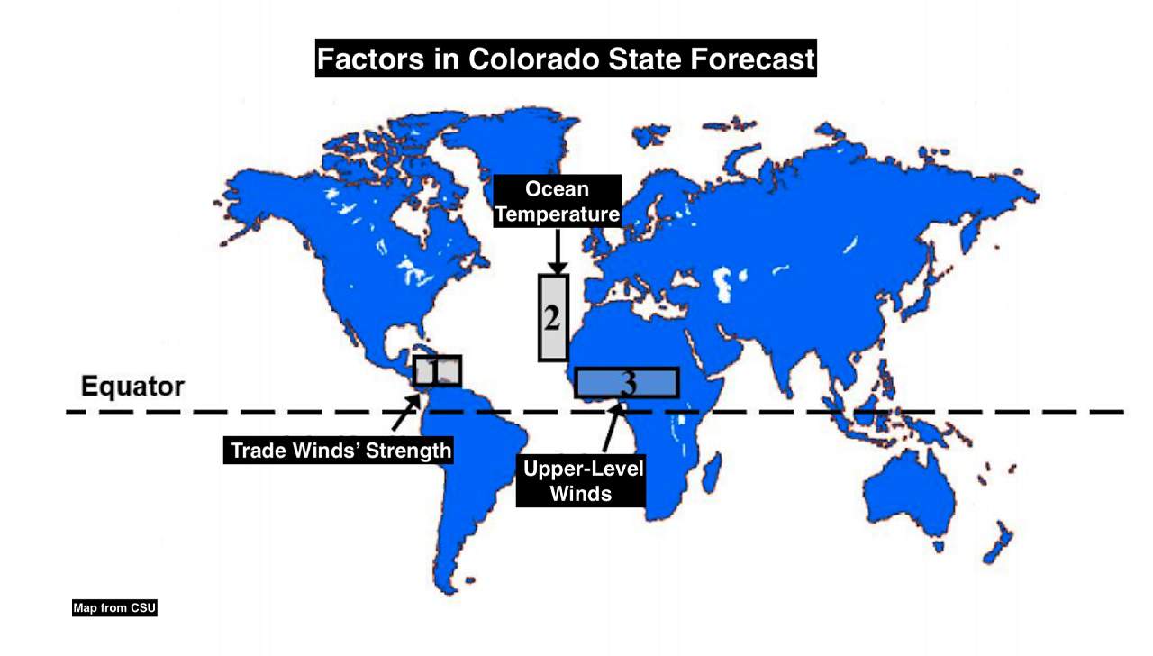 Factores en el pronóstico del estado de Colorado.
