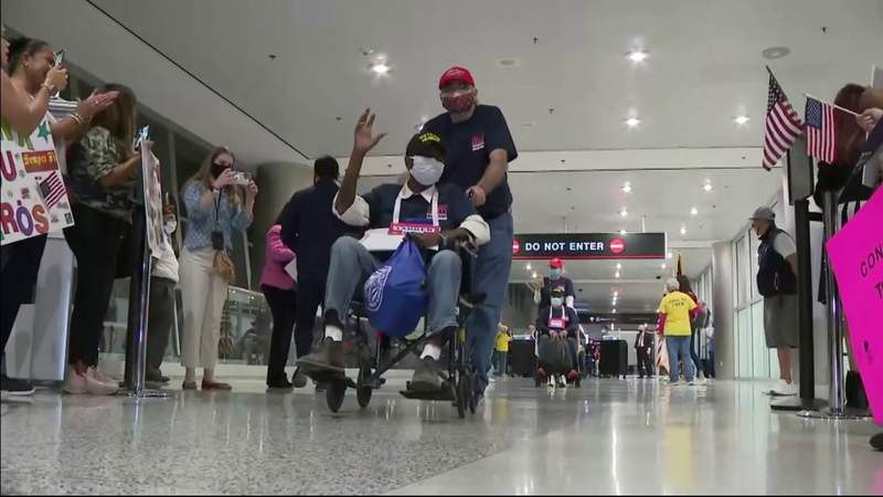 Veterans welcomed back to Miami airport as part of Honor Flight festivities