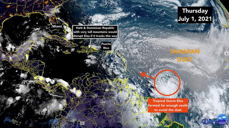 Tropical Storm Elsa speeding toward the Caribbean with South Florida in the cone