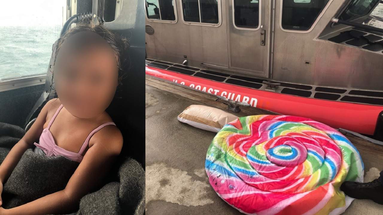 Coast Guard rescues young girl whose inflatable raft drifted out to sea