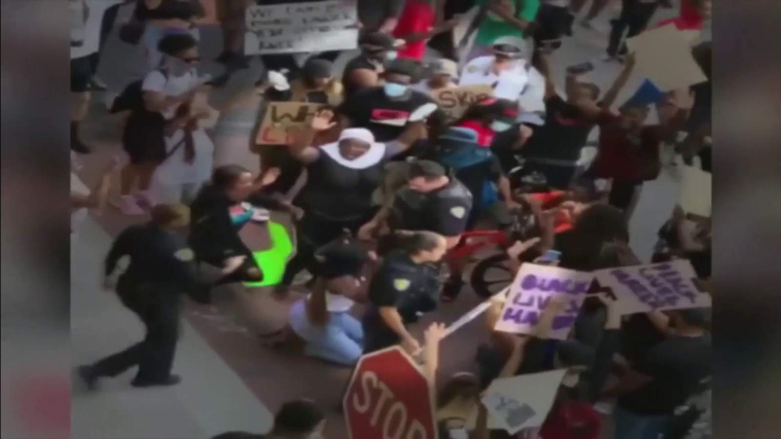 Officer accused of pushing teen during protest has 71 use of force cases on file