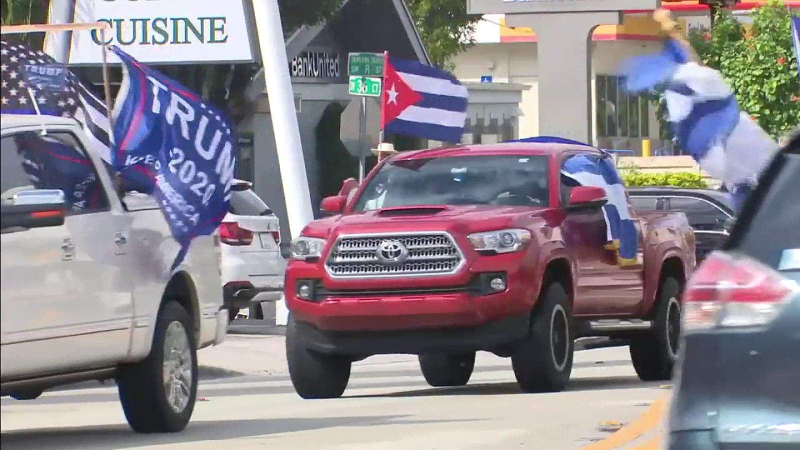 Hundreds of Trump supporters drive through streets of Miami