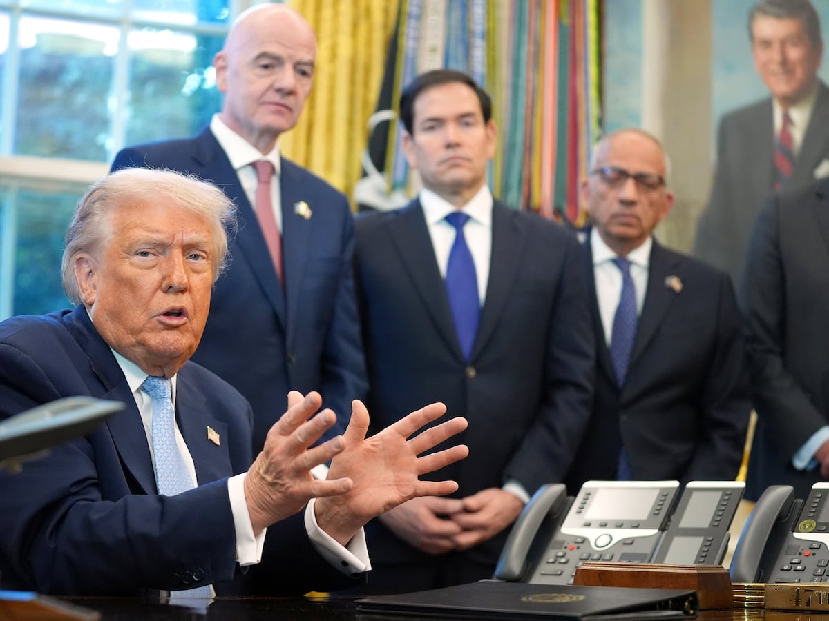 Image linked from the original feed: The Latest: Trump announces deal for Hamas to disarm in Gaza, but hurdles and uncertainty remain
