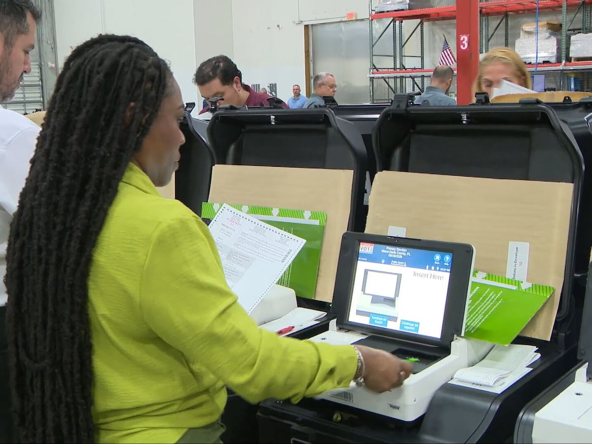 Image linked from the original feed: Miami-Dade tests voting machines ahead of primary election