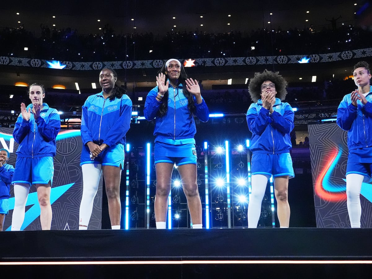 Image linked from the original feed: Jones and Clark help Team Spoon beat Team Coop 129-122 in the WNBA All-Star Game