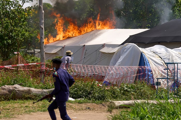 Residents burn an Ebola treatment center in Congo as anger grows over the outbreak