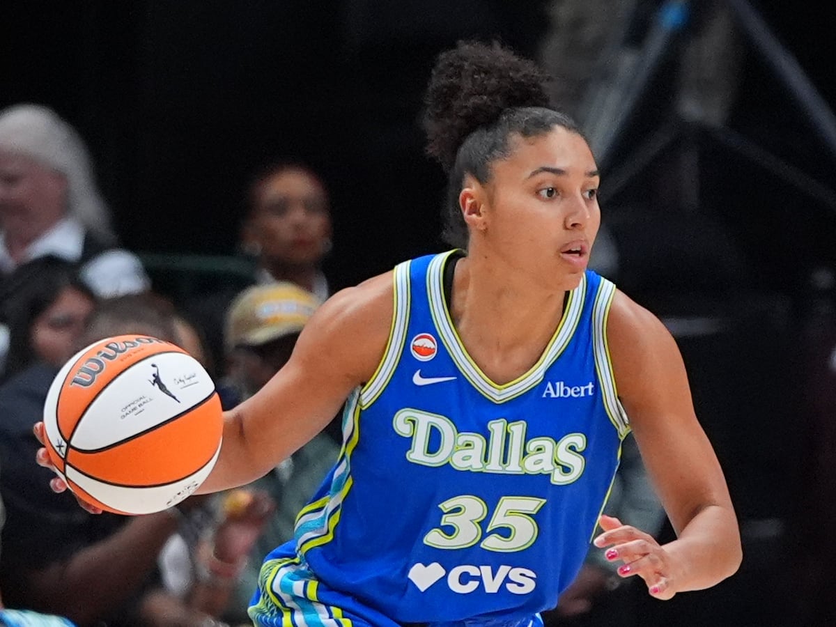Image linked from the original feed: Dallas' Azzi Fudd first rookie to win 3-point shootout at WNBA All-Star weekend