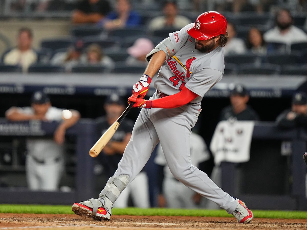 Image linked from the original feed: Alec Burleson hits 3 homers for Cardinals at Yankee Stadium after trade deadline passes