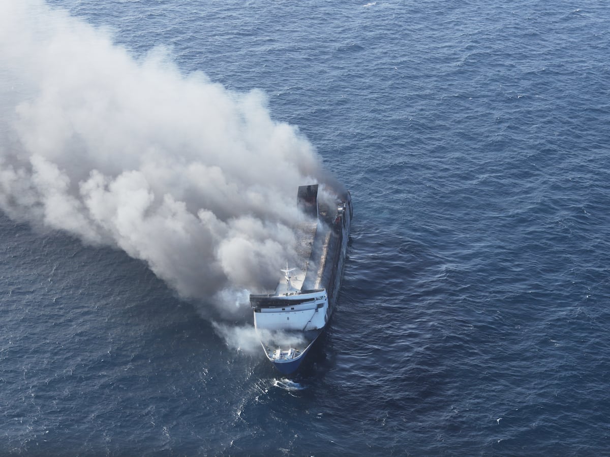 Image linked from the original feed: Number of people missing unknown after Indonesian ferry fire that killed 5, rescuers say