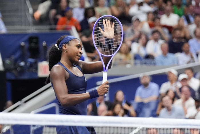 Coco Gauff opens her quest for a second US Open title with a win over Sonmez