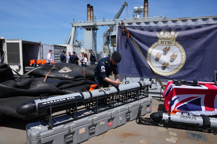 Britain's navy prepares to clear mines in the Strait of Hormuz while waiting for a peace deal