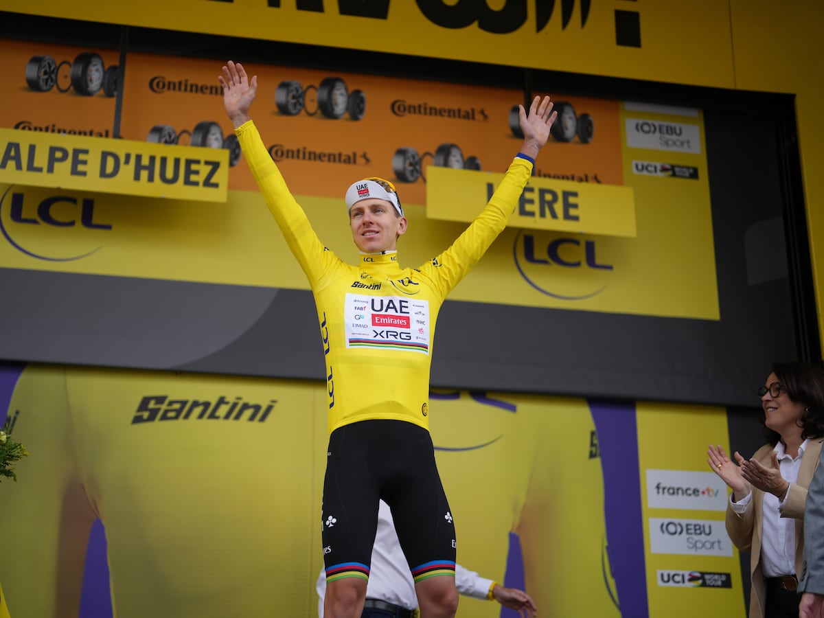 Image linked from the original feed: Pogacar poised to win a record-equaling fifth Tour de France title as race enters final stage